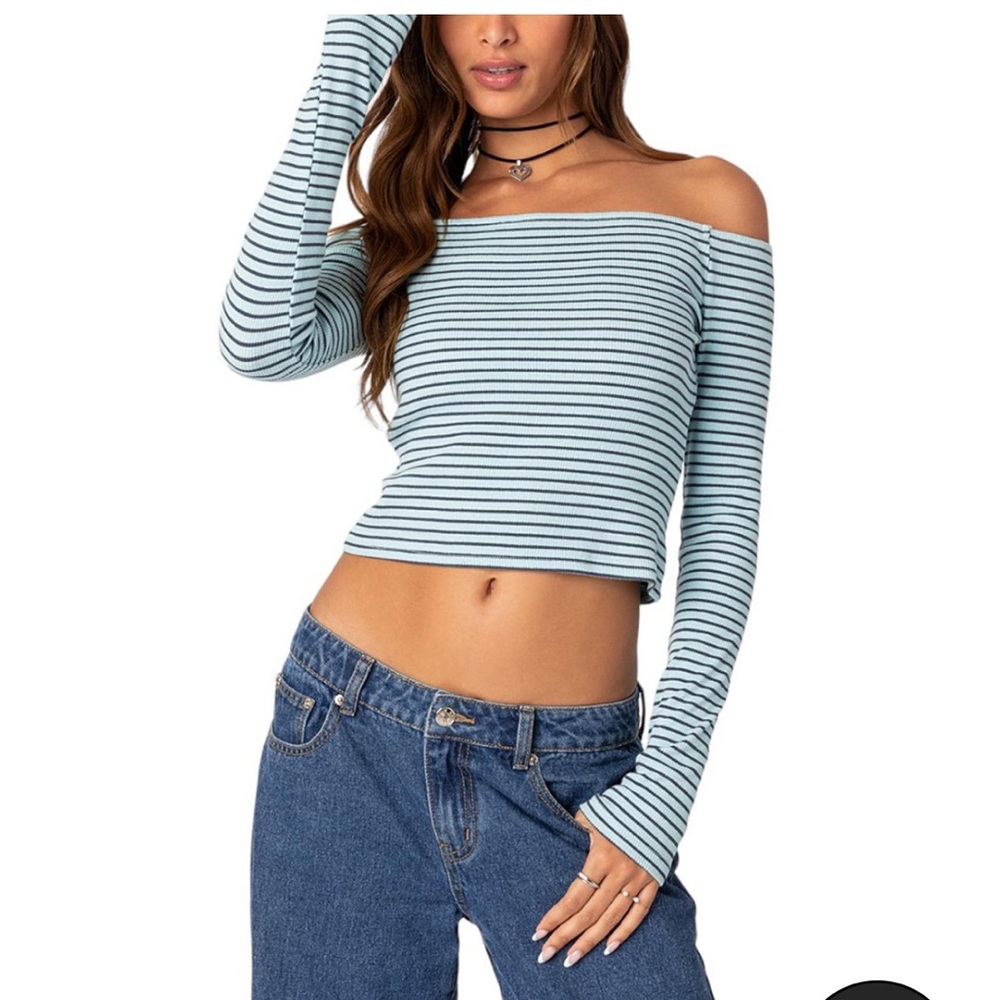 Edikted Canary ribbed top NEW NWT  size small striped